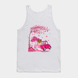 Valentine's Day Love Pickup Truck Shetland Sheepdog Tank Top